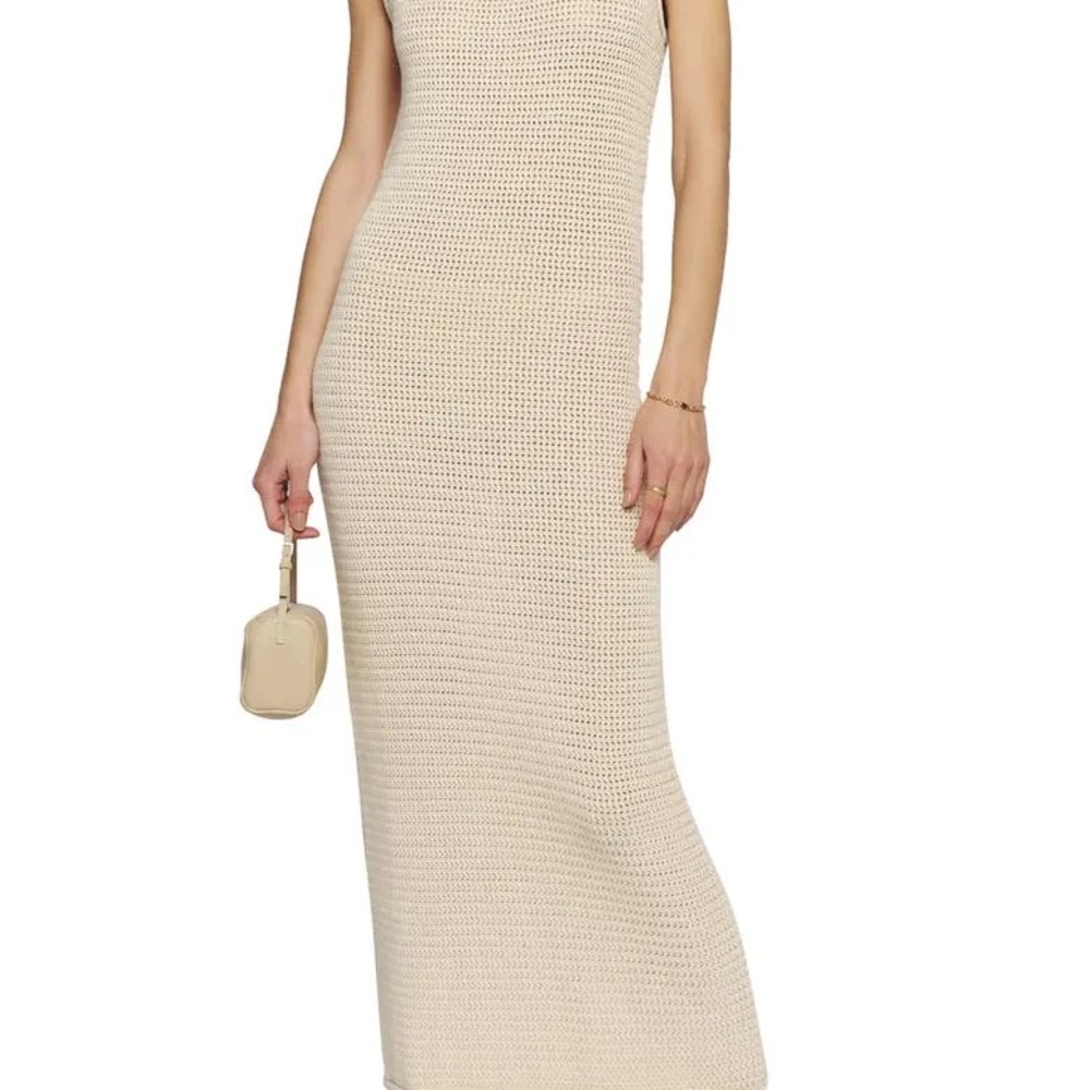 Reformation Nolan Sleeveless Crochet Organic Cotton Sweater Maxi Dress - Picture 11 of 12